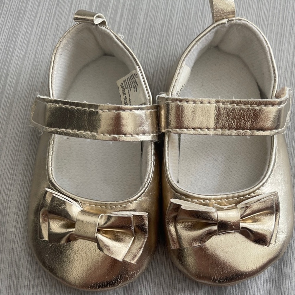 Gold Baby Mary Jane Shoes